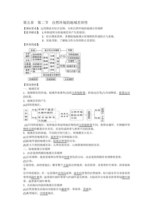 第五章第二节 自然环境的地域差异性 学案-人教版(2019)高中地理选择性必修一