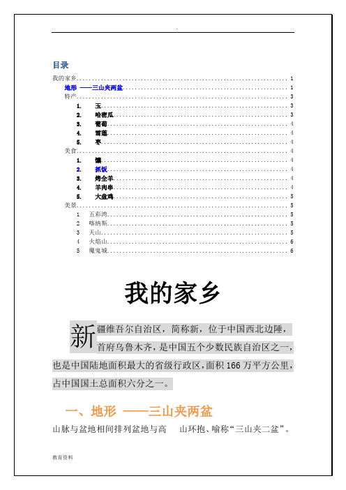 我的家乡Word