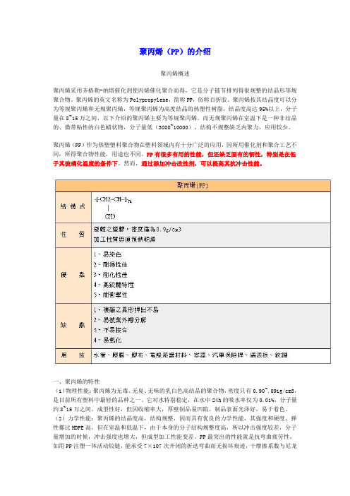 塑料材料-聚丙烯(PP)的基本物理化学特性及典型应用介绍