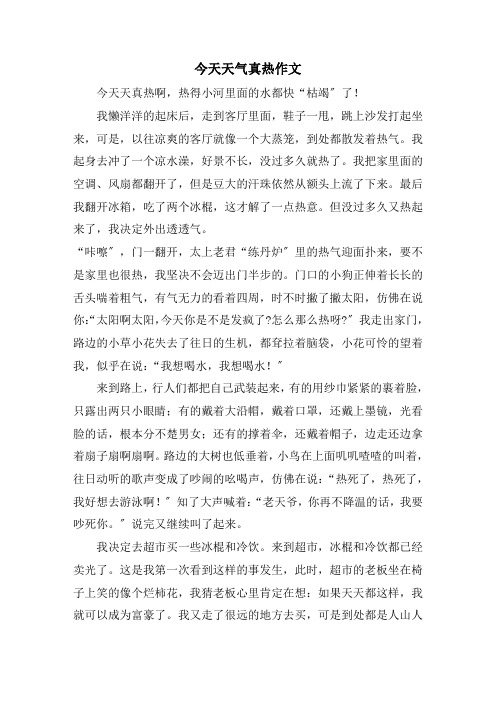 今天天气真热作文
