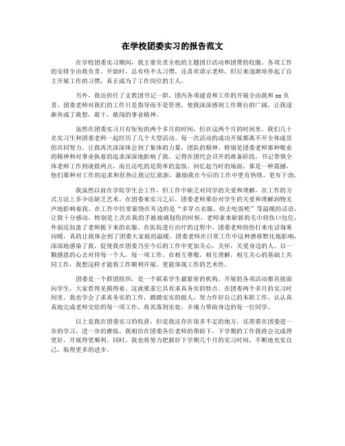 在学校团委实习的报告范文