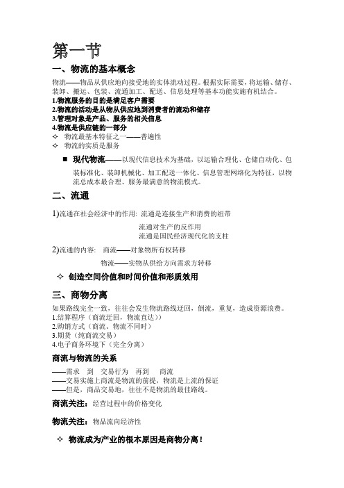 现代物流复习资料