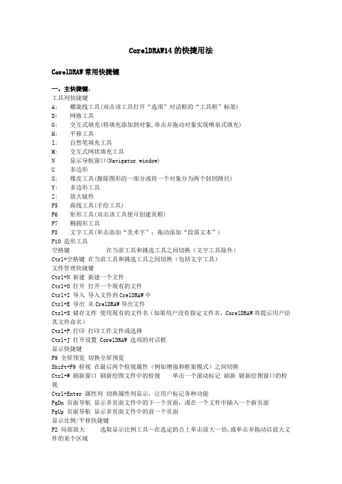 CorelDRAW14的快捷用法