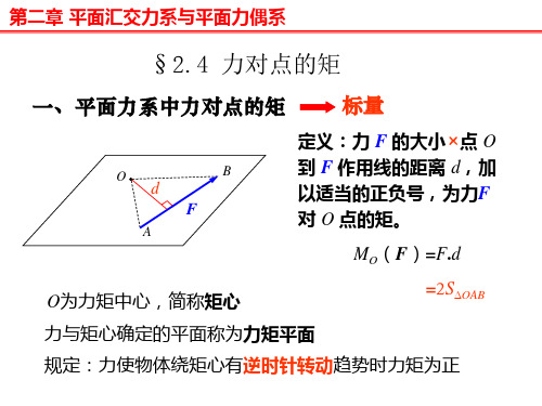 力对点的矩与力对轴的矩