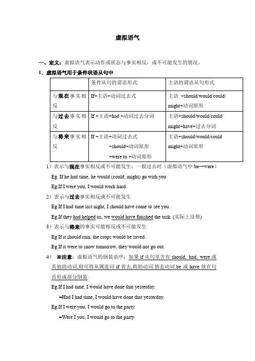 高考英语语法——虚拟语气