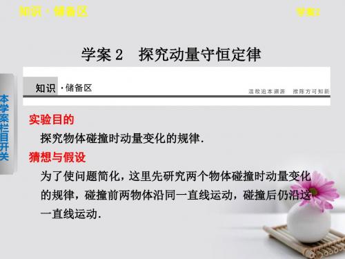 2017年高中物理第一章碰撞与动量守恒1.2探究动量守恒定律课件沪科版选修3-5