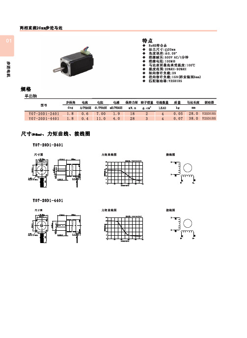 日本信浓步进电机型号及参数大全