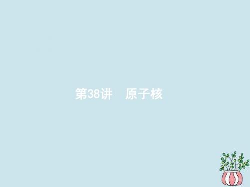 (江浙选考1)2020版高考物理总复习第十六章近代物理初步第38讲原子核课件