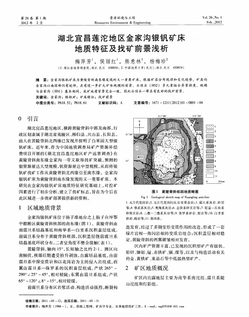 湖北宜昌莲沱地区金家沟银钒矿床地质特征及找矿前景浅析