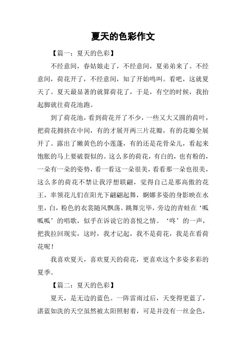 夏天的色彩作文