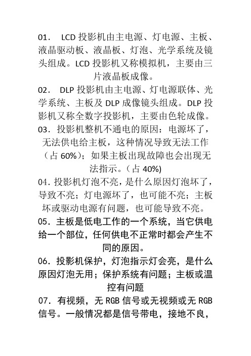 投影仪维修38例附图纸