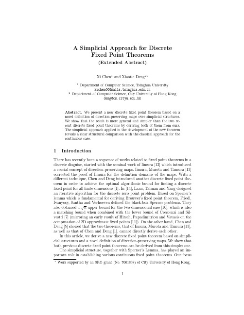 A Simplicial Approach for Discrete Fixed Point Theorems (Extended Abstract)