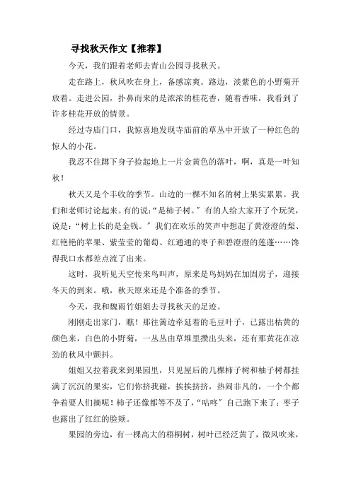 寻找秋天作文(2)精选