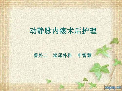 动静脉内瘘7月-PPT课件