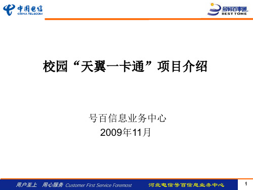 天翼一卡通项目介绍资料