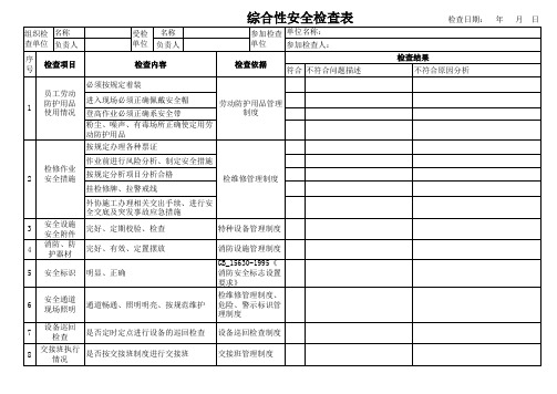 综合性安全检查--范表