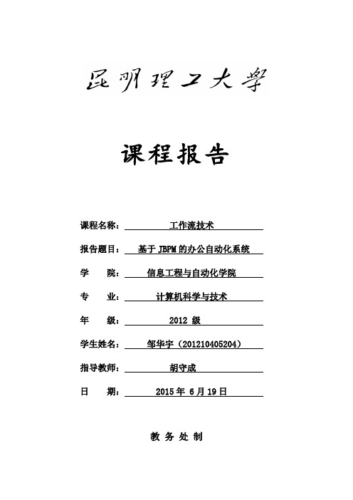 昆明理工大学 工作流技术 期末大报告