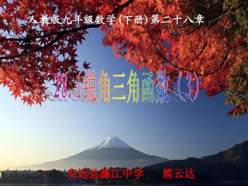 锐角三角函数(3)(人教新课标九年级下) 2(1)