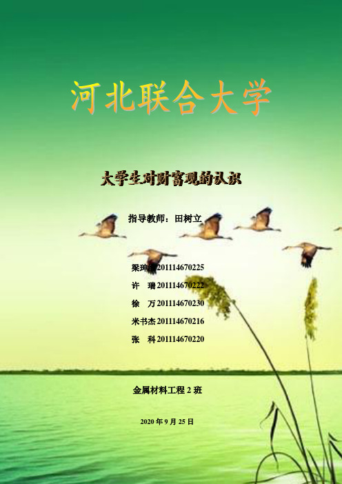 最新大学生对财富观的认识