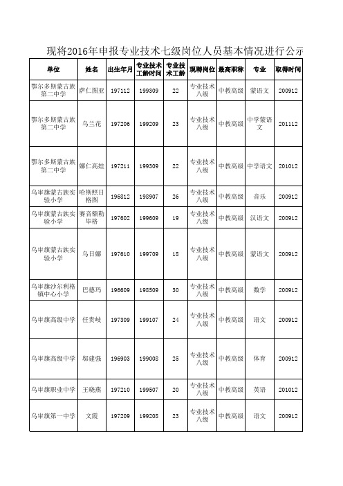 16174809-2016年竞聘专业技术七级岗位人员基本情况公示xls