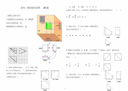 【精品】高考三视图强化训练30题