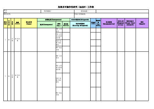 HazOp分析表(含矩阵参考)