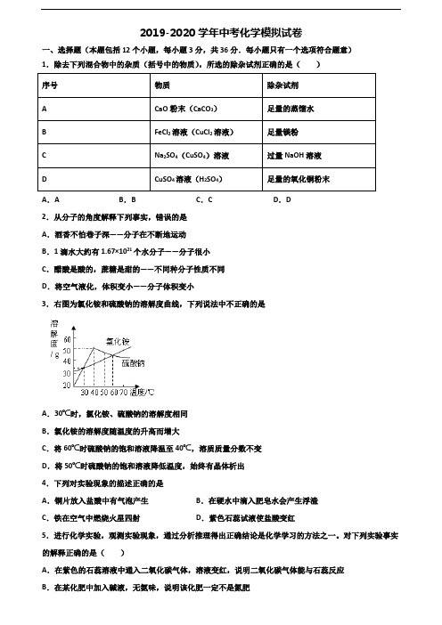 2023届甘肃省金昌市中考化学复习检测试题