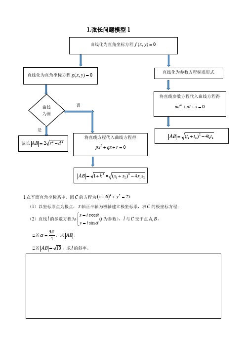 极坐标与参数方程高考经典题型归纳总结