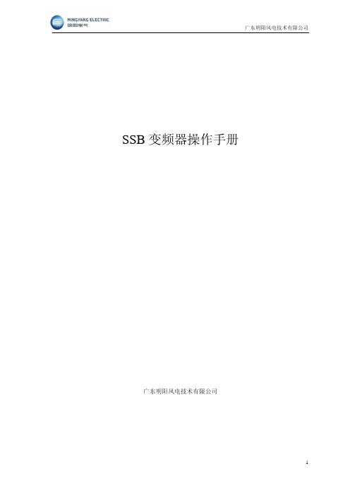 SSB变频器操作手册