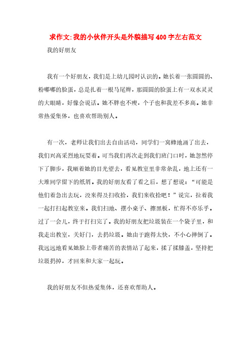 求作文_我的小伙伴开头是外貌描写400字左右范文