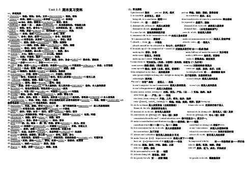 人教版必修五1-3单元单词变形及重点短语总结 (1)