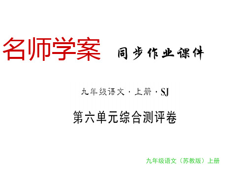 秋苏教版九年级语文上册习题课件：第六单元(共31张PPT)