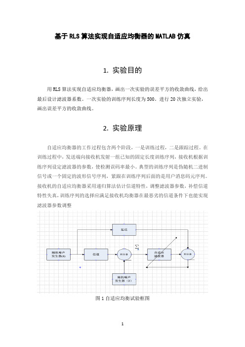 RLS算法实现自适应均衡器的Matlab仿真