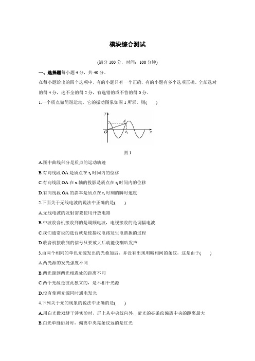 最新人教版高中物理选修3-4第十五章模块综合模块测试