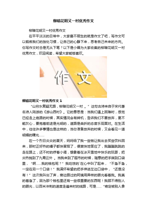 柳暗花明又一村优秀作文