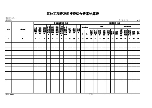 【04表】其他工程费及间接费综合费率计算表