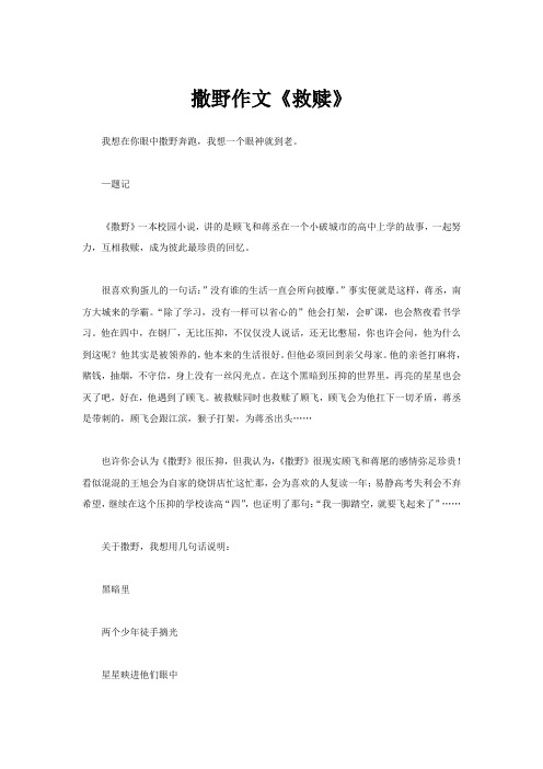 撒野作文《救赎》