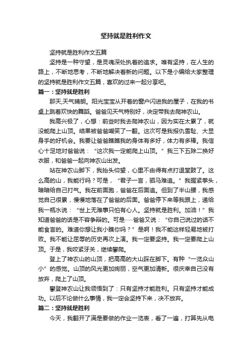 坚持就是胜利作文五篇