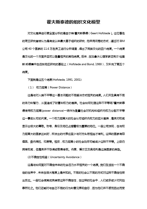 【企业文化分析模型-2】霍夫斯泰德的组织文化模型