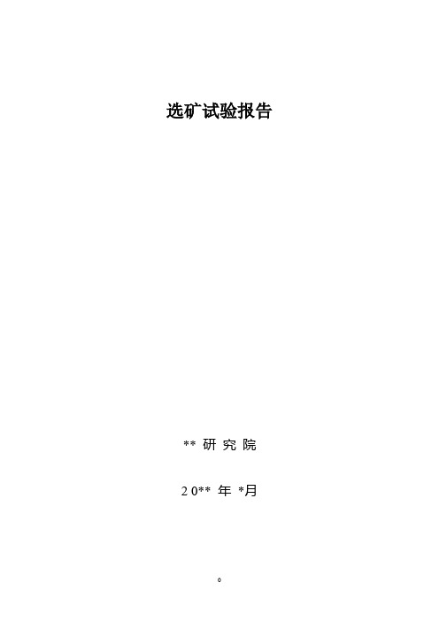 选矿试验报告..