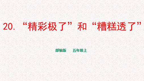 部编版五年级上册语文第20课《“精彩极了”和“糟糕透了”》PPT