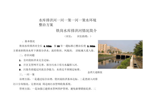 水库排洪河一河一策一河一策水环境整治方案