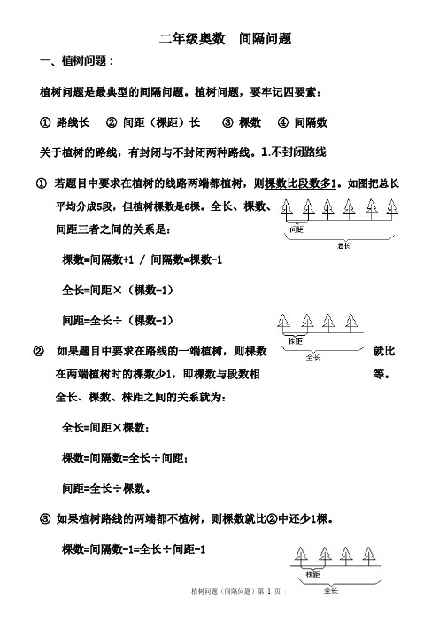 二年级奥数  间隔问题练习