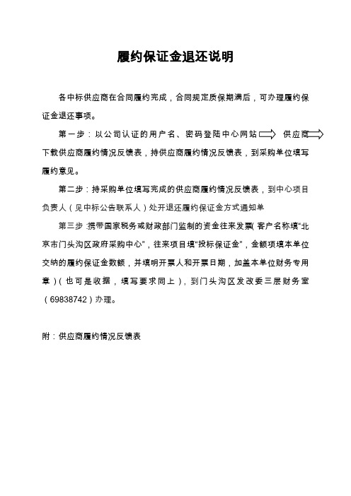 履约保证金退还说明