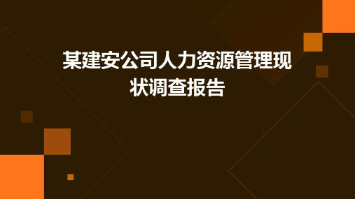 某建安公司人力资源管理现状调查报告