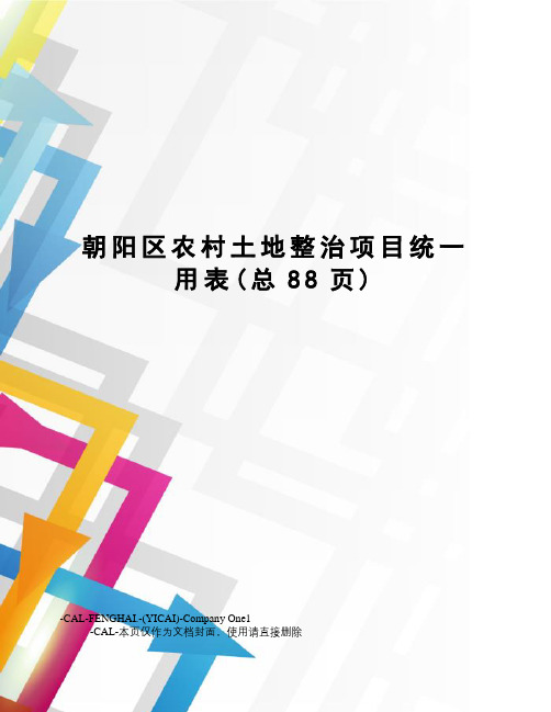 朝阳区农村土地整治项目统一用表