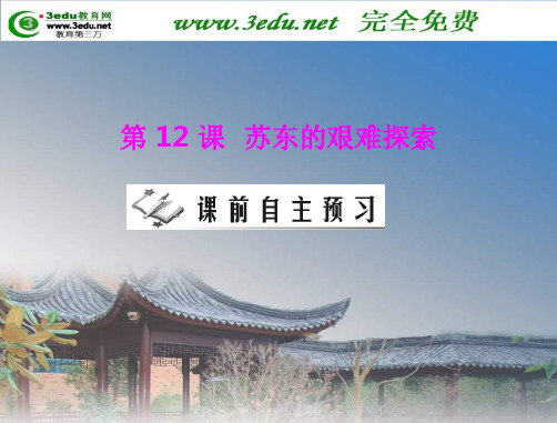 九年级历史苏东的艰难探索