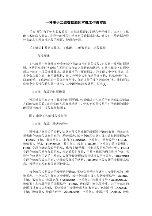 一种基于二维数据表的审批工作流实现