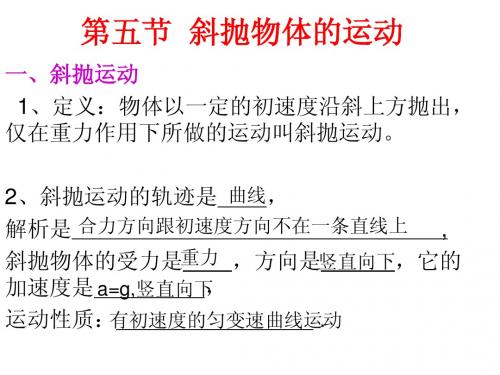 第五节  斜抛物体的运动