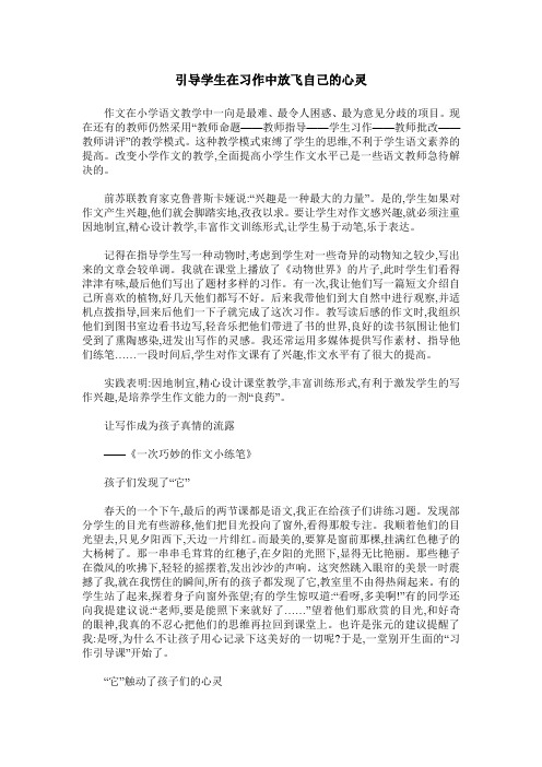 引导学生在习作中放飞自己的心灵
